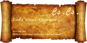 Csécsei Csongor névjegykártya