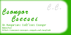 csongor csecsei business card